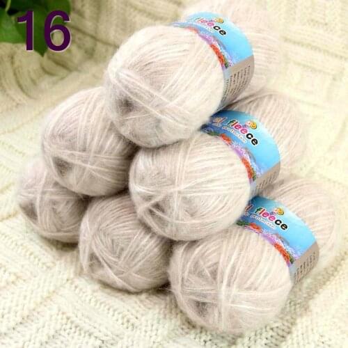 Sale 6SkeinX50gr Luxury Fluffy Soft NEW MOHAIR Shawls Hand Knit Crochet Yarn Beige 822-16-6
