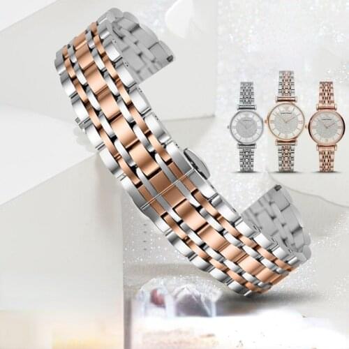 Solid Stainless Steel Watch Strap for Armani Watch Band Universal Steel Belt Ar1648 0389 16761909 1682 Men Women Watchband