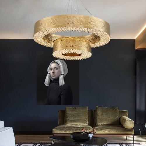Luxury Modern Chandeliers Lighting For Living room New Design 2-Layers Gold Crystal Chandelier Home Decor Led Light Fixtures