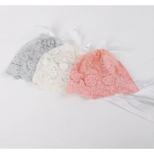 14*17cm Baby Photography Props lace hat Girl Boy Toddler lovely Infant Kids Caps Newborn Photo Lacing hat solid colors