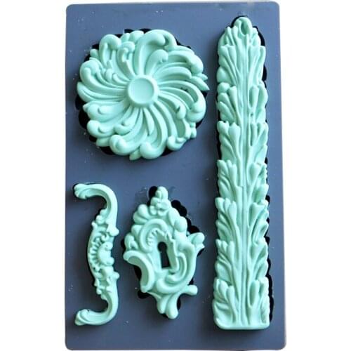 Silicone Mold Fondant Molds Vintage Art Decor Molds Clay Food Safe Food Grade Mold Moulds Silicone Rubber for Cake Decorations