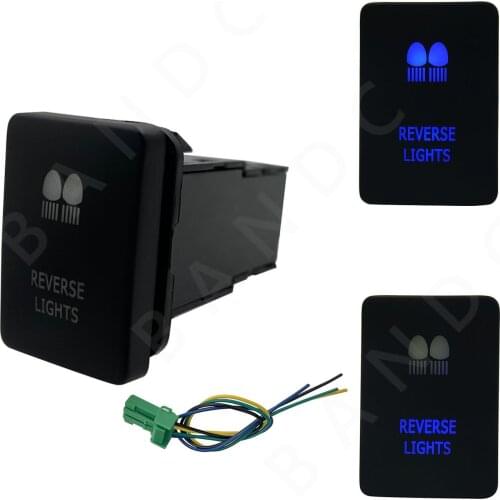 With Jumper Wires, Car REVERSE LIGHTS Push Switch With Dual BLUE Led Lamp for Toyota RVA4 2006-2011, Auto Replacement, 3A 12V