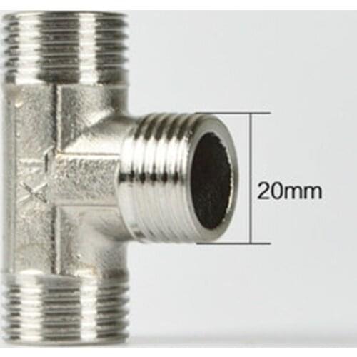 DN15 1/2" BSPP Male Tee 201 Stainless Steel Pipe Fitting Connector Coupling Adapter