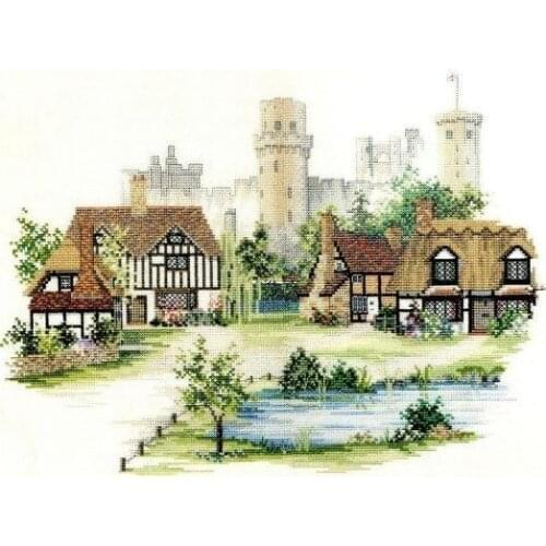 Cross stitch Handmade 14CT Counted Canvas DIY,Cross-stitch kits,Embroidery Country England Series-Warwickshire Village 48-38