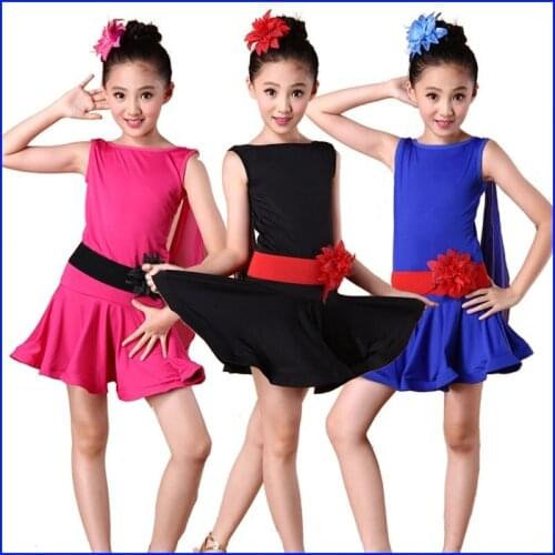 Plus size Latin Dance Dress for girls New design Children Kids Ballroom Ballet Dance Dresses Latin Dance Costumes Skirts
