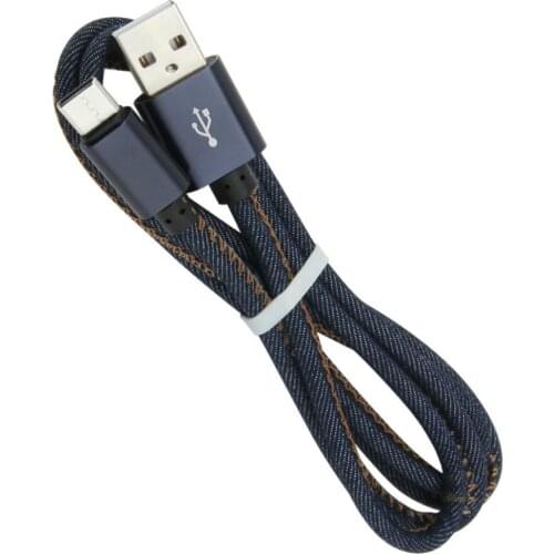 1M 2A Fast Charging Denim USB Micro Cable Type C Phone Wire Charger for iPhone 11 XS 8 7 XR Samsung Xiaomi Huawei Data Cord