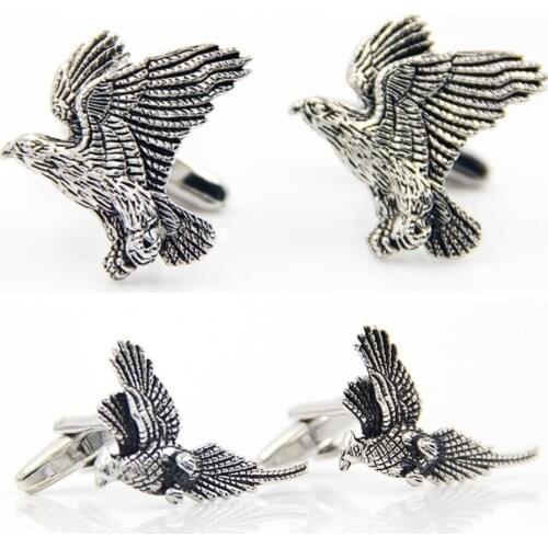 10pairs/lot Copper Ancient Black Flying Eagle Cufflinks Peacock Bird Cuff Links Mens Jewelry Accessory Wholesale