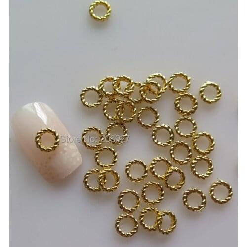 MD-757 10pcs Fancy Gold Circle Deco Metal Charms Metal Deco Charms Nail Art