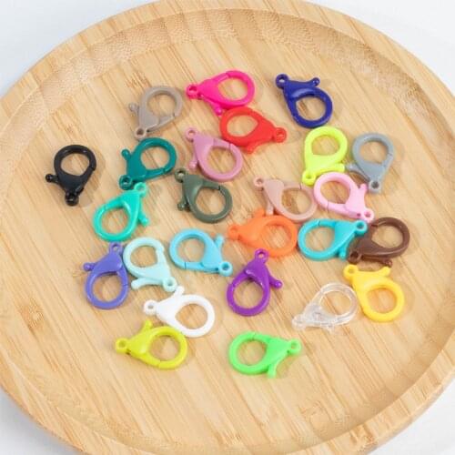 100pcs Mix Mini Plastic Lobster Clasp DIY Craft Pendant Mask Chains Jewelry Accessories Necklace Pendants Decor Buckle Rope Hook