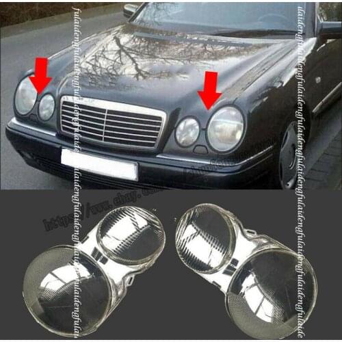 2pcs For Mercedes-Benz E Class W210 2001-2003 Pair Headlight Lenses Headlamp Cover Car Styling Accessories