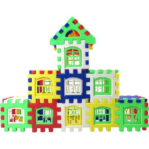 24pcs Building Blocks Kid House Building Blocks Construction Developmental Toy Set 3D Bricks Toy Construction Bricks