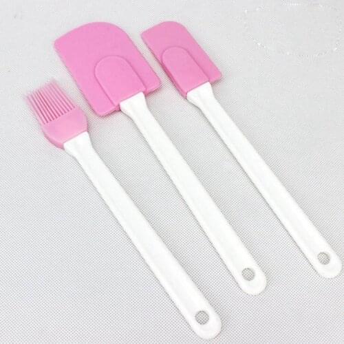 3pcs Cake Silicone Scraper Brush Set for Cream Butter Spatula Mixer Mixing Batter Shovel Pastry Spatula Scraper Cake Baking Tool