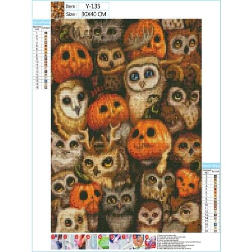 5D Diamond Painting Mosaic Owl DIY Full Drill Diamond Embroidery Animal Picture Of Rhinestones Home Decor 30x40cm