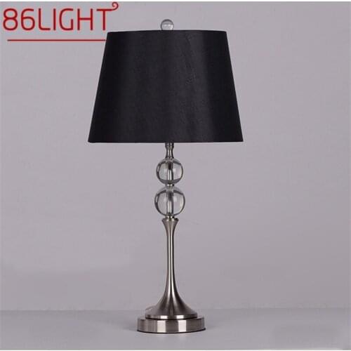 86LIGHT Simple Table Lamp Modern LED Crystal Decorative Desk Light for Home Bed Room Bedside