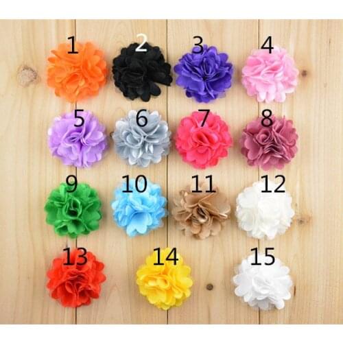 80 pcs/lot , 3" Satin and Tulle flowers