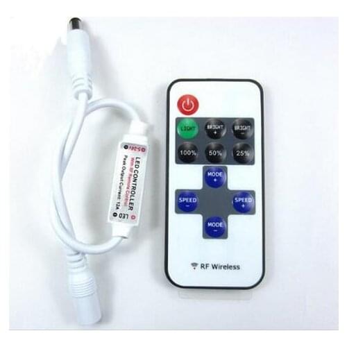 1set Single Color Remote Control Dimmer DC 12V 11keys Mini Wireless RF LED Controller for led Strip light SMD 5050 / 3528 / 5630