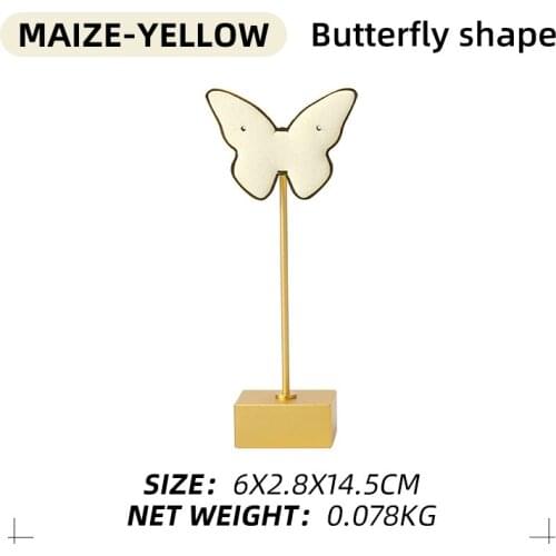Beige Butterfly Decoration Metal Microfiber Jewelry Earring Display Stand For Femal Necklace Show Bracket Jewellery Organizers