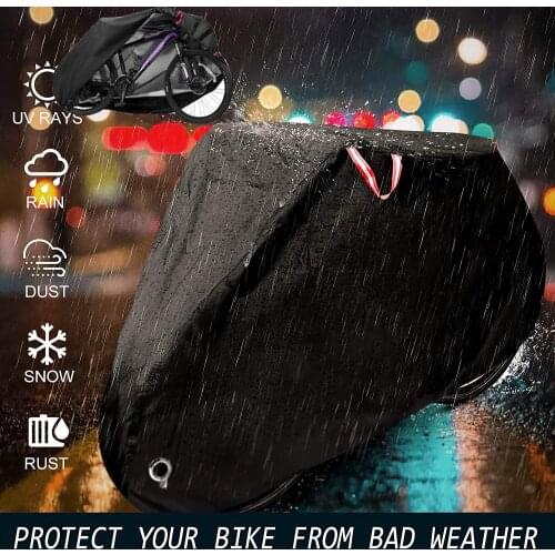 Bike Cover for 1 to 2 Bikes, Outdoor Waterproof Bicycle Storage Tarp from All Weather Conditions for Mountain Road Electric Bike