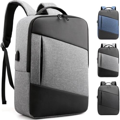 Color matching Hidden Anti theft Zipper 15.6 inch Men School Laptop Backpacks Water Repellent Travel 20L Multi USB Charger Male