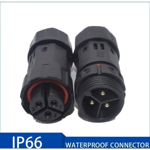 Electrical Cable Waterproof Connector 2 3 4 5 6 7 8 9 10 Pin M19 Connector For Outdoor Led Light Wire Use 20A Junction Box