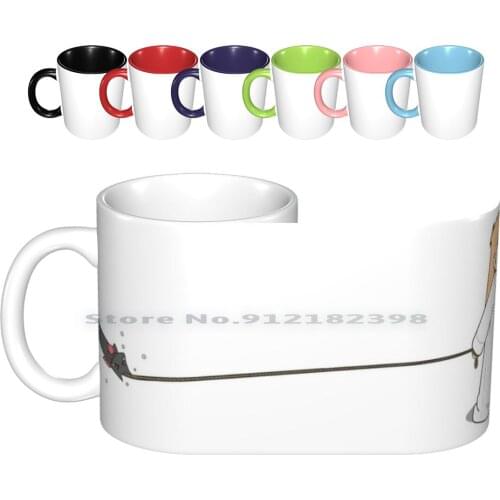 Nichijou-Walking Sakamoto Ceramic Mugs Coffee Cups Milk Tea Mug Anime Manga Nichijou Hakase Sakamoto Walking Dragging Japanese