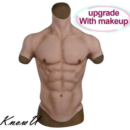 KnowU Upgrade Make-up Silicone Muscle Cosplay Chest Fake Belly Male Suit Crossdresser Realistic Halloween Dress up