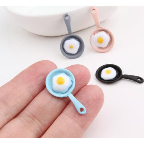 MRHUANG Oil Drop Charms 10pcs/lot Frying pan for egg Metal Enamel Folating Pendant Carousel Charms for DIY Bracelet Necklace