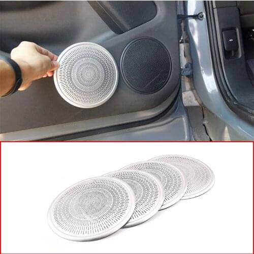 Aluminum Alloy Car Door Speaker Panel Cover Trim Sticker Silver For Land Rover Range Rover Evoque L551 2020 Interior Accessories
