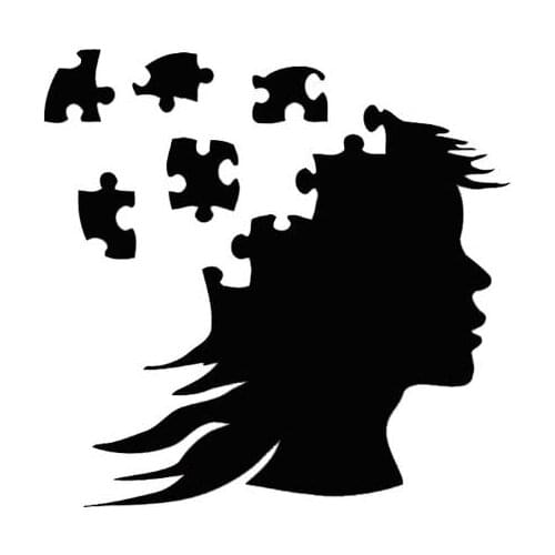 LLY-0345 Personality Car Stickers Jigsaw Puzzle Blow A Wind Girl Modeling Decal PVC Sunscreen Waterproof Self-adhesive Sticker