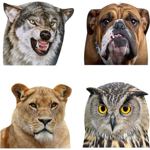 Car Window Glass Stickers Animal Series Vehicle Decal Cat Animal Lion Wolf Dog Car Window Glass Car Decal Owl Sticker