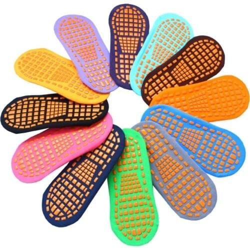 1Pair Adult Professional Anti Skid Yoga Trampoline Playground Sports Breathable Cotton Floor Socks Fitness Short Socks