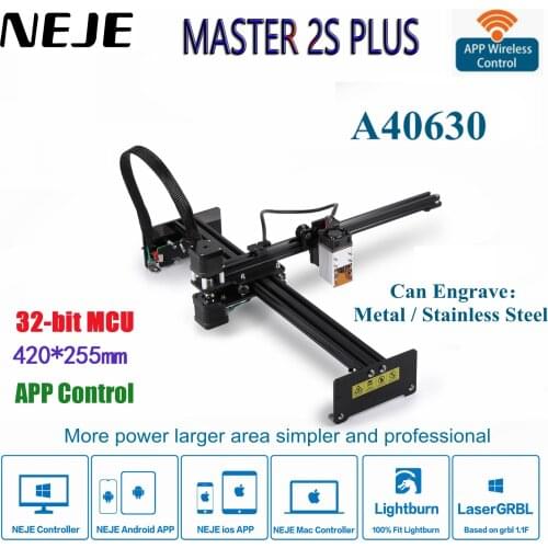 2021 New NEJE Master 2S Plus CNC Desktop Laser Engraving Machine Engrave Metal Laser Cutter with A40630 Module 420*255 mm