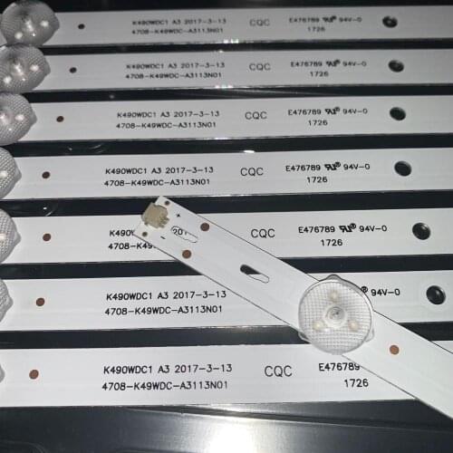 New Kit 8 PCS 4LED LED Backlight strip for 49U5070 49PUF6032 49DL4012N K490WDC1 A3 4708-K49WDC-A3113N01 4708-K49WDC-A2213N01