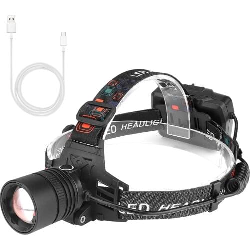 Rechargeable LED Headlight 3-Mode USB Charging Zoomable Headlamp Night Bike Camping Flashlight Hunting Frontal Head Torch