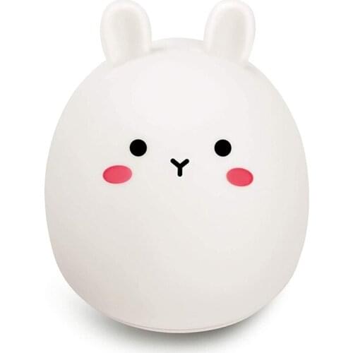 Portable Night Light,Cute Bunny Baby Night Light Silicone LED Lamp for Children,Toddler,Women,Teen Girls,Multi-Color