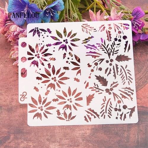 Lush leaves scrapbook stencils spray plastic mold shield DIY cake hollow Embellishment printing lace ruler valentine