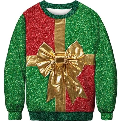 Christmas 3D Printing Snowman Deer Gift Santa Claus Ugly Christmas Sweater Unisex Men Women Christmas Jumper Pullovers Blusas