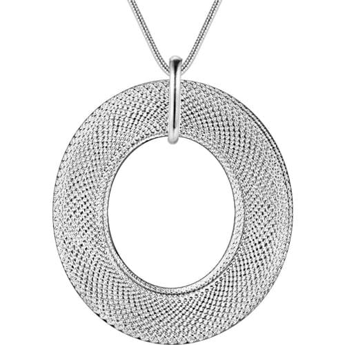 Lucky Charm Silver Color Pendants For Women Jewelry Necklace Lady Accessories Fashion Jewelry Pendant Annulus AN141/avgajmna