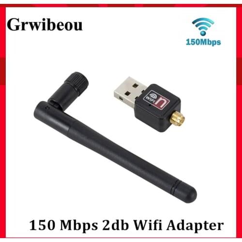 Network Card Mini USB WiFi Adapter Card 150 Mbps 2dBi WiFi adapter PC WiFi Antenna WiFi Dongle 2.4G USB Ethernet WiFi Receiver