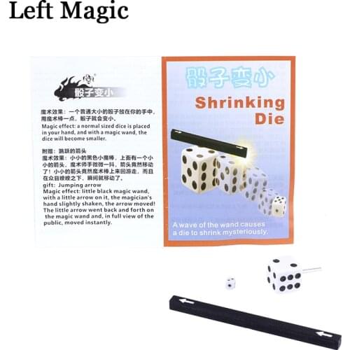 Shrinking Dice Magic Tricks Ig Dice Turn To Small With Magic Wand Easy Trick Props Close-Up Stage Funny Shows Children Toys