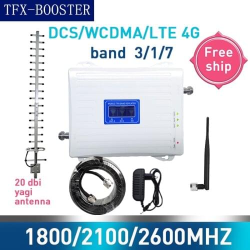TFX-BOOSTER 1800/2100/2600 mhz Tri-Band Mobile Cellular Amplifier 3G 4G Mobile Network Booster GSM UMTS LTE 20dbi yagi antenna