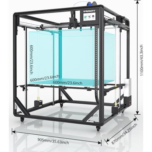 TRONXY Large Print Size 600*600mm X5SA-600 Guide Rail Version direct drive Extruder Auto level sensor High precision 3d printer