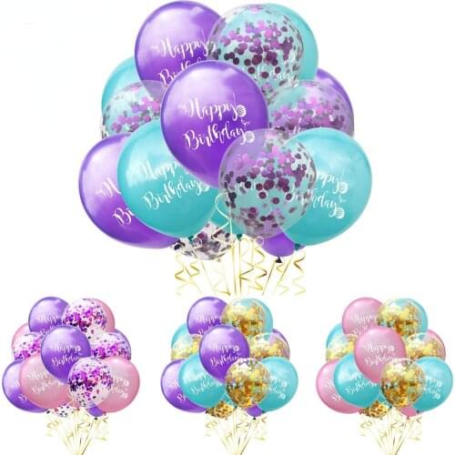 Birthday Decoration Girl Printed Balls with Round Confetti for Birth Rose Gold Color Mixed Bomba Para Inflar Globos
