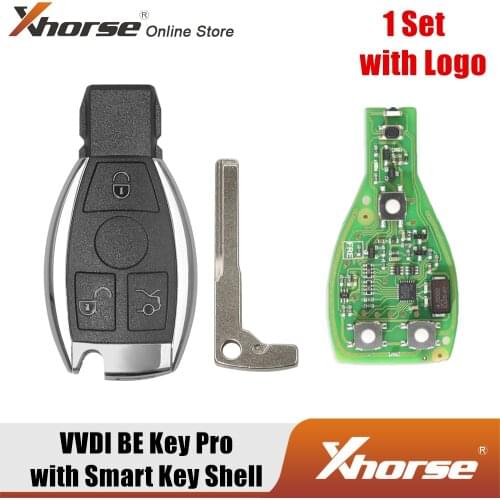 Xhorse VVDI BE Key Pro Improved Version with Smart Key Shell 4 Button for Benz with logo Get 1 Free Token for VVDI MB Tool