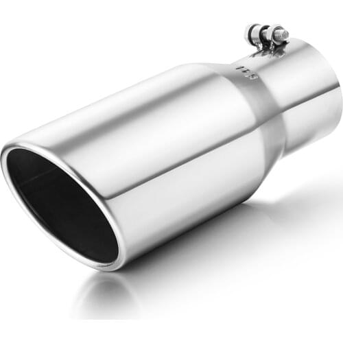 Exhaust Pipe Universal Stainless Steel of 3.5" Inlet 5" Outlet 12" Overall Length Polished Tailpipe Tip for Truck