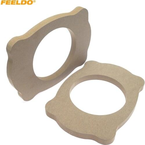 FEELDO 1Pair 6.5" To 6x9 Universal Auto Stereo Speaker Spacer Wooden Rings Bracket Holder Adapter Speaker Pads