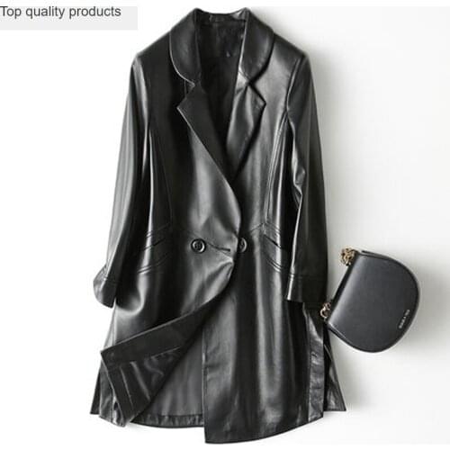 Genuine Leather Jacket Women 2020 Autumn Winter 100% Real Sheepskin Coat Female Long Overcoat Plus Size 4XL chaqueta mujer LX417