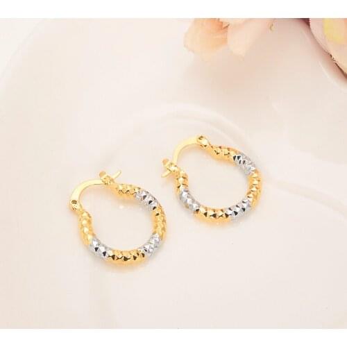 Gold Girls lovely Round Circles Huggies Hoop Earrings For Kids Children Aros women girls boy jewelry african Christmas gift