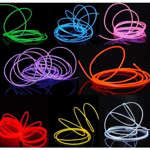 1M El Wire Waterproof LED Strip Light Neon Light Line Rope Tube Cable Battery Controller Party Club Car Decoration Glow Light