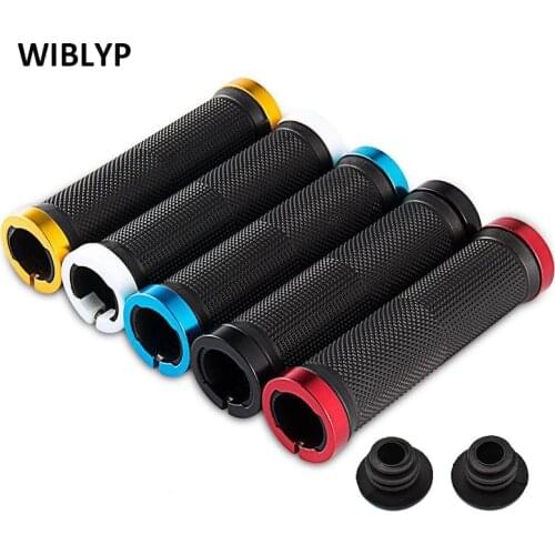 1 Pair Universal 22mm Bike Grips Bicycle Handlebar Aluminum Mountain Bicycle Handlebar Bilateral Lock Anti-slip Hand Grip